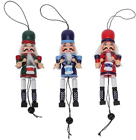 ANDRESLAD 3pièces Décoration De Noël Colorée Marionnettes Soldat Casse-Noisette pour Arbre De Noël Et Fête