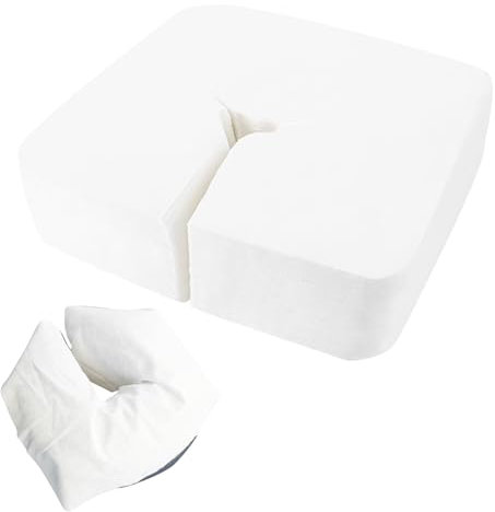 Oungy 500 Stück Nasenschlitztücher Massageliege Waschbar, Einweg Gesichtskissen für Massageliege, Einweg Massage Kopfstütze 30x40cm, Massagekissen Kopf Loch für Kopfstützen Bei Massagetischen