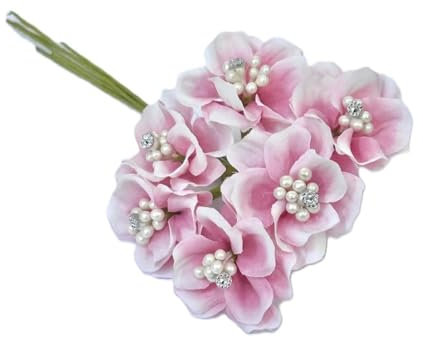 36 Fiori fiorellini da bomboniera Artificiali con punto luce 4 cm | VARI COLORI IN OFFERTA | CREAZIONE BOMBONIERE FAI DA TE fiore per bomboniere (Rosa Antico)