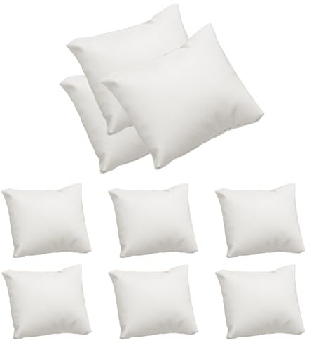 QUARKZMAN 12Pcs Oreillers de Montre en Cuir Oreiller de Présentation Blanc | de Bijoux, pour Bracelet Montre Cheville Bracelet, Boucle d'Oreille Pendante et Collier