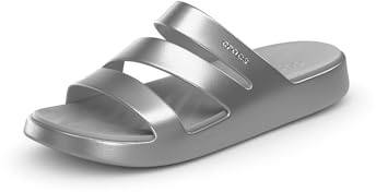 Crocs Damen Getaway Riemchensandalen, Silber, 9
