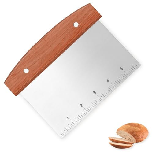 Hurifeng Edelstahl Teigschneider - Pizza Zubehör & Brot Backen Utensilien - Küchenschaber & Teigportionierer