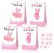 SUNSK Ballerina, sacchetti regalo di carta rosa, sacchetti per feste, caramelle, sacchetti di compleanno per bambini, sacchetti con adesivi per ragazze, compleanni, Natale, feste, decorazioni da 12