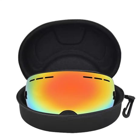 Generisch Schneebrille Hülle, Hard Ski Goggle Hülle Eva Box - Schneeschwimmbrillen Aufbewahrungsbox, Hard Ski Goggle Hülle Eva, Sicherheitsreißverschlussbrille Hülle für Winter Ski Snowboard