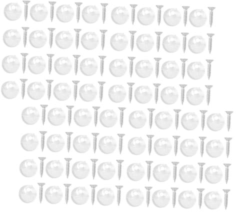 POPETPOP 100pcs Glass Holder Mirror Hangers for Wall Hanging Cabinet Door Retainer Clips Screws Mirror Fittings for Bathroom and Dresser