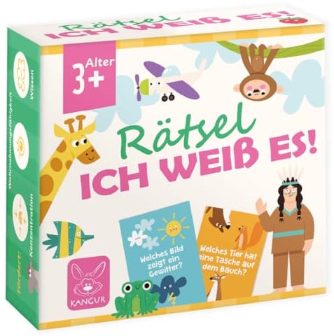 Ich Weiß es Rätselspiel für Kinder ab 3 Jahren 36 Karten & 72 Bilderrätseln | Lernspiel zur Förderung von Sprache Logischem Denken und Wahrnehmung für Vorschule und Kindergarten Ich Weiß, DE Spr.