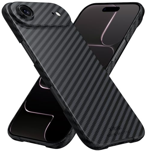 X-level for iPhone Air Case Magnetic Carbon Fiber Texture, Black | Compatible with MagSafe, Slim Phone Cover Aramid Fiber Pattern Anti-Scratch, Thin Lightweight Design