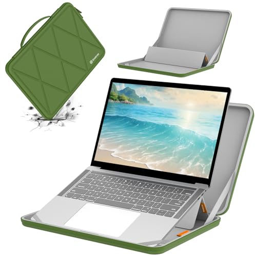Smatree MS91 Laptop Hartschalenhülle aus EVA mit Standfunktion,kompatibel mit 15,6 Zoll Lenovo IdeaPad Flex 3i Chromebook 2 in 1,für 15,6 Zoll IdeaPad Gaming 3i Gen 6,15,6 Zoll ThinkBook 15p Gen2,Grün