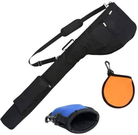 Sacca da Golf Pieghevole e Portatile, Borsa da Viaggio Leggera per 8-10 Mazze da Golf, Sacca da golfs Piccola con Manico, Impermeabile e da Trasporto, per Uomo e Donna