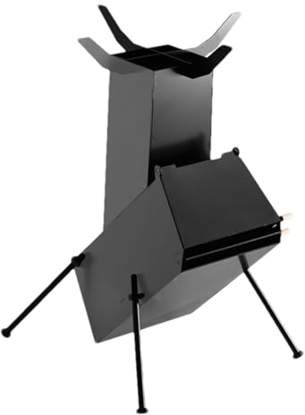 Rocket Stove for Cooking,Rocket Camping Stove, Self-Powered Wood Stove - Compact, Stove with Heating Burner, Outdoor Cooking Tent Stove for Camping, Hiking