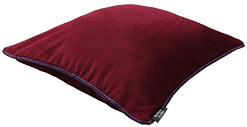 McAlister Textiles Matter Samt | Sofakissen mit Füllung in Weinrot | 60 x 60cm | erhältlich in 25 Farben | griffester Samt edel paspeliert | pralles Samtkissen