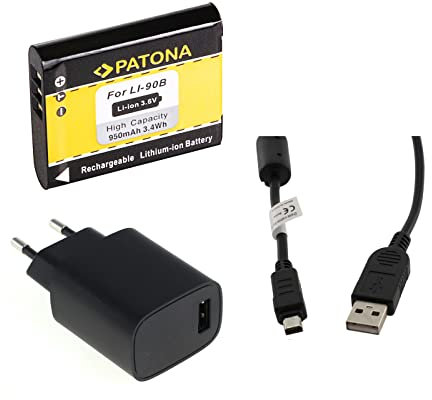 bg-akku24 Ladegerät, Akku und Ladekabel, Datenkabel, USB-Kabel für Olympus TG-1, TG-2, TG-3, TG-4, SH-1, SH-2, SH-50, SH-60, SP-100EE, XZ-2