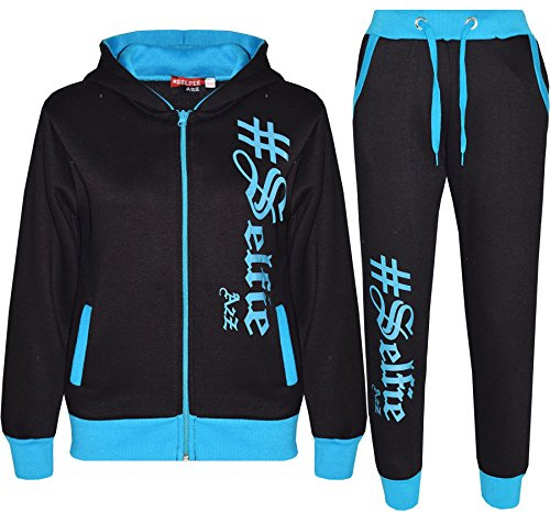 A2Z 4 Kids #Selfie Tracksuit Hoodie with Jogger Sweatpants Sports Casual Fashion Activewear Set Girls Boys Children Age 5-13 Years