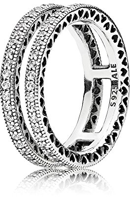 Pandora Damen-Dezenter Freundschaftsring 925 Sterlingsilber mit '- Ringgröße 52 (16.6) 196236CZ-52