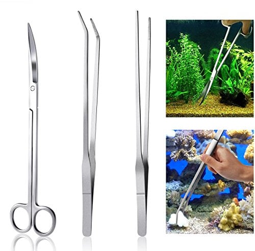 Meiso - Aquarium-Zubehör-Set, Edelstahl, Aquarium, Wassertank, Pinzetten, Schere, Werkzeug, Fisch-Starter-Set