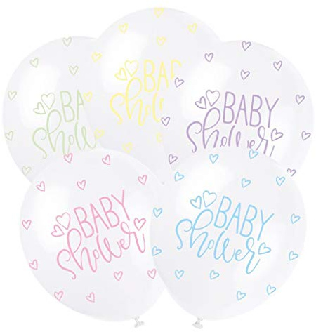 Charming Pastel Baby Shower Latex Balloons (30cm) - Assorted Colors for a Memorable Celebration - Ideal for Baby Showers & Gender Reveal Parties - 5ct