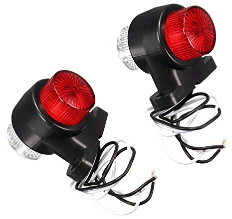 HEHEMM 8 LEDs doppelseitige Markierungsleuchten Anhänger Warnung für Auto LKW rot weiß 10-30V (2 Stück)