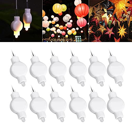 12 Packs Mini Hanging Lantern Lights LED Warm White for Paper Lanterns Balloons Waterproof Battery Operated for Easter Party Wedding Home Decoration