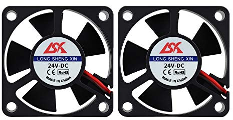 HAWKUNG 2 Pièces 3D Imprimante Ventilateur de Refroidissement Extrudeuse Accessoire 3010 30 x 30 x 10 mm DC 2 Pin Connecteur 24V Portant Silencieux Sans Radiateur Refroidisseur Ventilateur, Noir