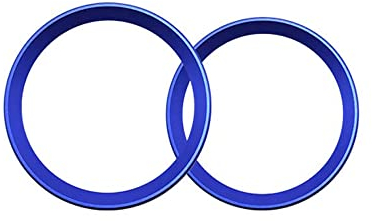 ontto 2 Stück Auto Vorne Hinten Logo Emblem Dekor Kreis Ring Trim Aufkleber 82mm /75mm Alumlegierung für 1er 2er 3er 5er 7er X1 X3 X5 M3 M4 F30 F31 82 mm & 74 mm Au?en Logo Emblem Dekoration-Blau C
