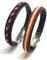 YOJAN PIEL | Pack DE 2 Pulseras de Cuero con Trenzado en Hilo Bandera de España con Cierre Metálico | Complementos de Moda Unisex para Hombres y Mujeres de Estilo Atemporal y Elegante