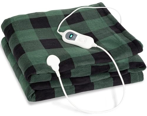 Klarstein XXL Electric Blanket Throw, 200x180 cm Electric Heated Throw Blanket, 120W Machine Washable Heated with 3 Temperature Levels, 3H Auto-Off Timer for Sofa & Beds
