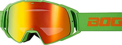 Bogotto B-Faster Motocross Brille, grün/orange, Einheitsgröße