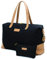 Jadyn Luna Damen Weekender Bag und Reisetasche, groß, 37 Liter Fassungsvermögen, Schwarz, Softside Duffle Bag mit veganen Lederakzenten