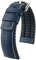 HIRSCH Uhren-Band Tiger L - modisches Premium-Lederband für Deine Armbanduhr - Blau - 20 mm
