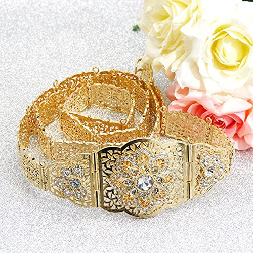 Frauen Kaftan Gürtel Gold Farbe Rot Grün Stein Ethnische Hochzeit Metall Taille Kette Gürtel Schmuck