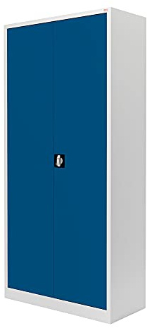 STIER Universalschrank mit 4 Fachböden à 40 kg Tragkraft, 1800x800x380mm, verschließbar, enzianblau, verschweißt