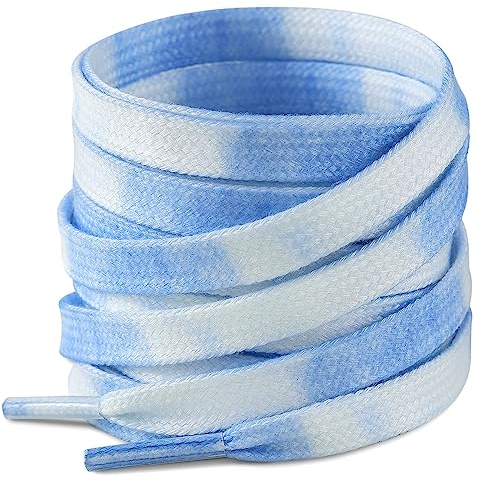 Stepace Lacci per Scarpe Piatti [2 Paia] Colorate Lacci per Scarpe da Ginnastica - Larghezza 8mm Sky Blue-120