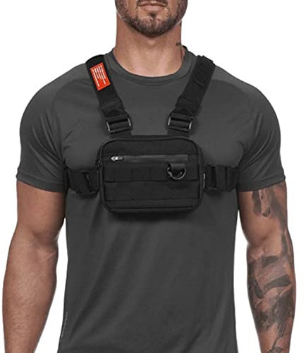 Niktule Running Bag?Outdoor Chest Pack?Water Resistant for Workouts Running Fishing? Phone Holder Lightweight Running Vest with Adjustable Shoulder Strap Belt
