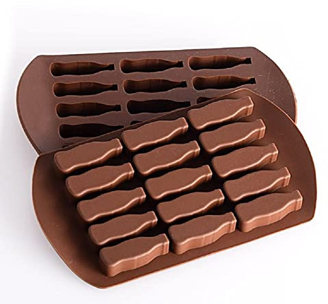 CMJ Molde de silicona con forma de botella de cola, bandeja para cubitos de hielo, cera, chocolate, botellas pequeñas