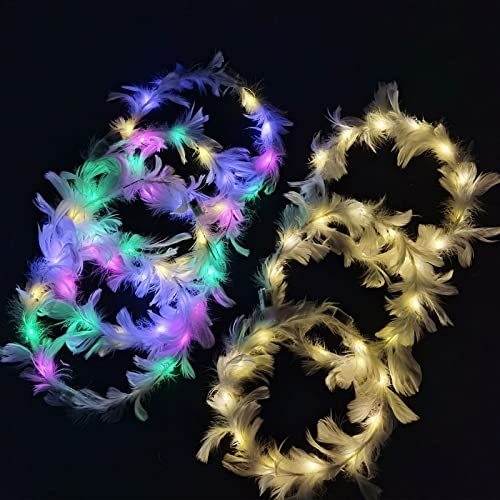 Danolt Led Haarschmuck valentinstag leucht haarreif,10 Stück Haarband Kopfschmuck Haarschmuck für Damen, Mädchen & Kinder - Perfekt für Festivals Hochzeiten Party Zubehör Foto Requisiten