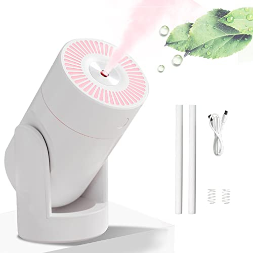 KKNE 180° Orientable Humidificador, 2 Modos de Pulverización, Tiempo 8 H, 7 Luces de Colores, Puede Agregar Perfume, Menos de 28 DB Ultra Silencioso, Adecuado Para La Oficina Casa Coche