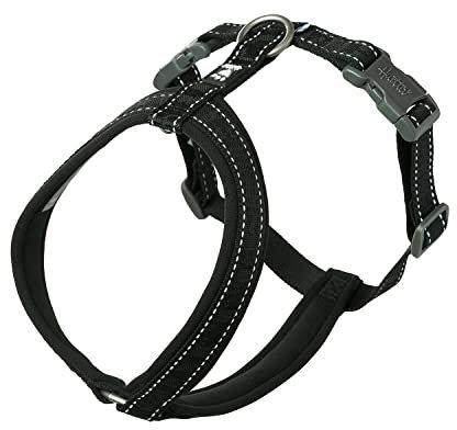 Hurtta Casual Y-Geschirr ECO Komfortables nachhaltiges Hundegeschirr (Raven, 50-60 cm)