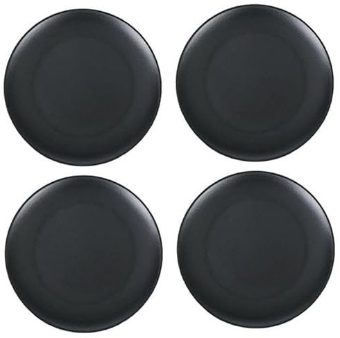 CLWXHS Melamine Plastic Dinnerware Set,Black Plates,Dinner Plates, Dessert Plate,Serving Plate Set of 4