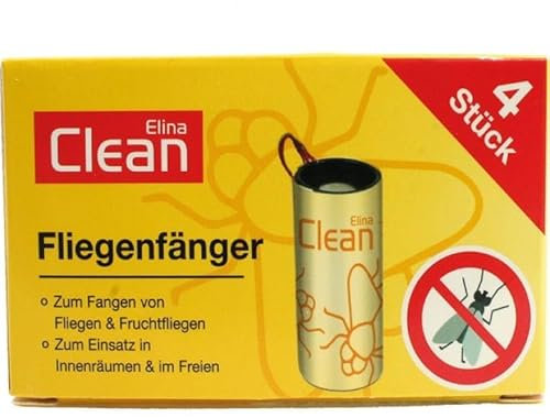 Elina Fliegenkontrolle im Innenbereich, Modell Fly Catcher, 4 Stück, Nicht giftig