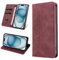 Leaisan Handyhülle für iPhone 15 Hülle Premium Leder Flip Klappbare Stoßfeste Magnetische [Standfunktion] [Kartenfächern] Schutzhülle für iPhone 15 5G (6,1 Zoll) Tasche - Wein Rot