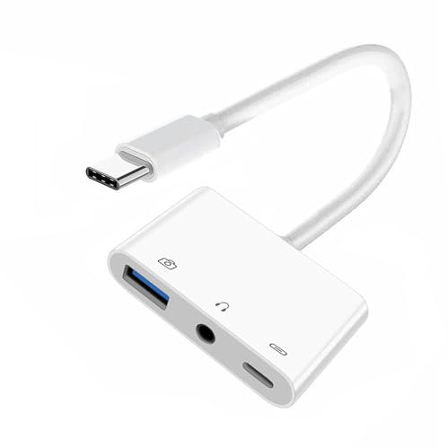 xiwai Hub USB C tipo C a audio AUX da 3,5 mm e USB 2.0 OTG femmina di tipo A con adattatore di ricarica PD Power Charge 3 in 1 Extender USB compatibile con laptop, tablet, telefono
