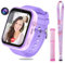 OKYUK 4G Smartwatch für Kinder, GPS-Tracker, mehrere Desktop-Stile zur Auswahl, Zwei-Wege-Anrufe, Bildkompetenz, SOS, WLAN, wasserdichter Touchscreen für 4–12 Jungen und Mädchen (Blau) (T45 Lila)