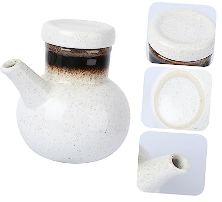 Zerodeko 1Stk Essigtopf aus Keramik kleiner Soßenspender aus Keramik kleiner Ölspender aus Keramik Keramikflasche für Sojasauce Keramik Gewürzflasche gewürzgläser Gewürzbehälter Gewürztopf