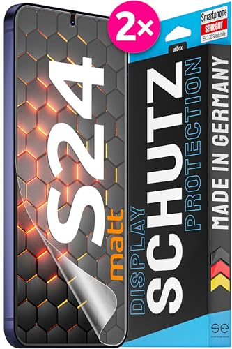 2x se® Protector 3D Antirreflejo para Samsung Galaxy S24, Protección Solar, Compatible con Huellas y FaceID, Instalación sin Burbujas, Mate, Resistente a Golpes y Arañazos, Matériau TPU