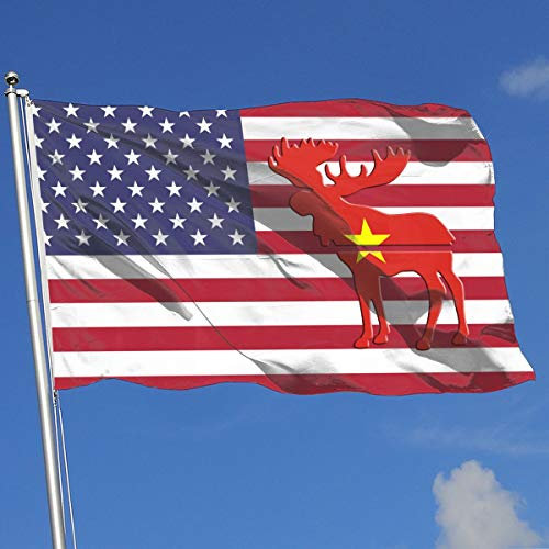 Hofflagge, Banner, Elch, Vietnam, Flagge, 90 x 150 cm, Polyester, dekorative Flaggen, langlebig, für den Innen- und Außenbereich