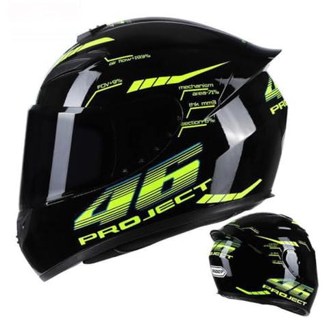 Motorrad Helm, Integral helm, Dot/ECE Zertifi ziert - Maximale Verkehrs sicherheit Robuster & Leiser Motorrad helm für Damen & Herren Rat schen schluss, Klares Visier (M(55~57cm))