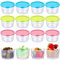 Meng Jiaran 12 Pcs Small Food Containers with Lids, 160ML Plastic Snack Pots Airtight Kitchen Food Container Set, Reusable Small Storage Pots for Lunch, Yoghurt, Snack Microwave Freezer Safe
