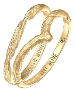 HG HAZE & GLORY Ring Damen aus 925 Sterling Silber, Schmuck Frauen, Silberringe oxidiert, StapelringSet, Vintage, Feel Alive