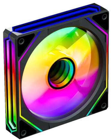 Jungle Leopard Prism6PRO-X3 RGB PC Lüfter 120MM Gehäuselüfter[Infinity Mirror][HDB]61.5CFM/1600RPM/29LEDs 5V3PIN ARGB und 12V4PIN PWM Lüfter (Schwarz Reverse Blade-1)