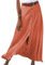 EFOFEI Damen Sommer Strand Boho Langer Rock Front Split Button Up Rock A Line Baumwolle Leinen Röcke Orange S